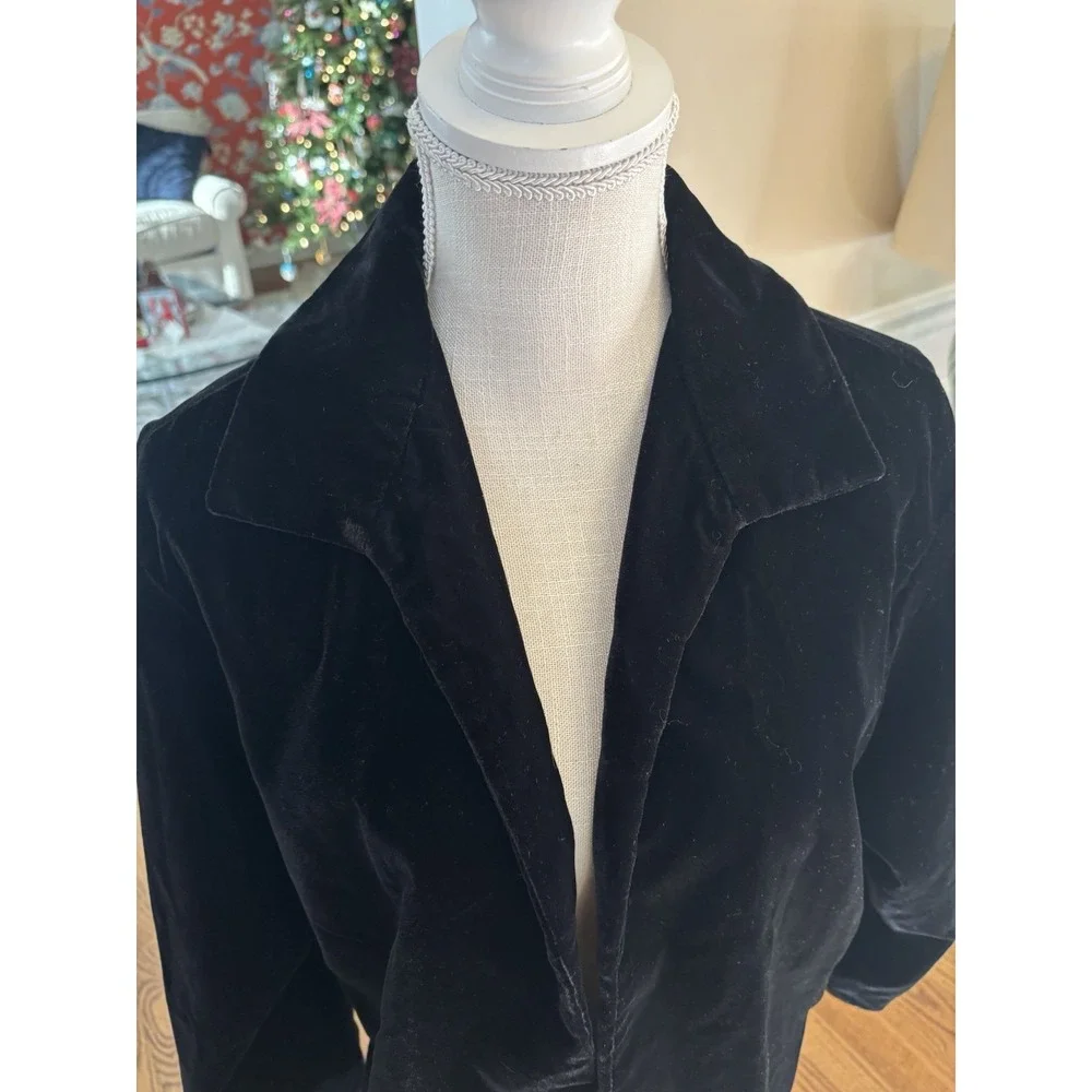 Preston And York Velour Black Blazer Jacket Sz 8 Academia‎